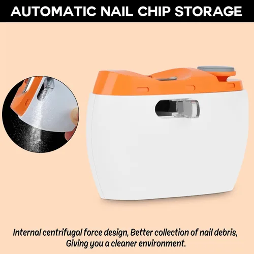 Miniatura 5 de Cortaúñas eléctrico, 3 en 1, recortador de uñas eléctrico y pulidor con luz LED y almacenamiento de clips, recargable por USB, lima de uñas