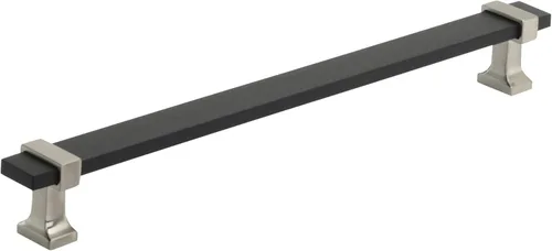 Miniatura 24 de Amerock Overton - Tirador para gabinete de 96 mm de centro a centro en acabado negro mate cepillado/bronce champán, BP36681BMBCZ