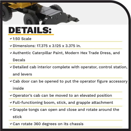 Miniatura 4 de Manipulador de materiales Caterpillar MH3040 1:50 - Serie High Line de Diecast Masters - 85958