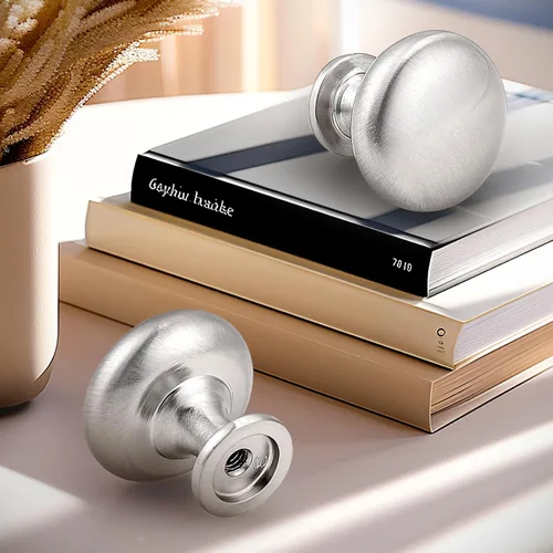 Miniatura 7 de Probrico Paquete de 25 perillas para gabinete, pomos redondos para muebles en acabado de níquel cepillado, perillas de cocina de 1-3/16 pulgadas