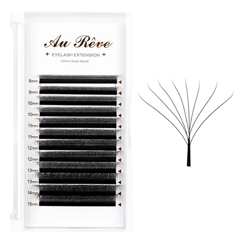 Miniatura 22 de YY - Extensiones de pestañas Y, rizo D, 0.003 in, 0.315-0.591 in, bandeja mixta, extensiones de pestañas con volumen, fácil aplicación en abanico