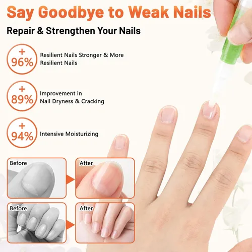 Miniatura 2 de 2 bolígrafos de aceite para cutículas para el cuidado de las uñas, bolígrafo de aceite revitalizador de cutículas con cepillo suave, aceite