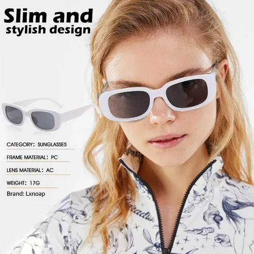 Miniatura 16 de Lxnoap Gafas de sol de marco grueso ovaladas retro atrevidas, gafas de sol ovaladas retro de Y2k, gafas de sol ovaladas ovaladas retro Mod Kurt