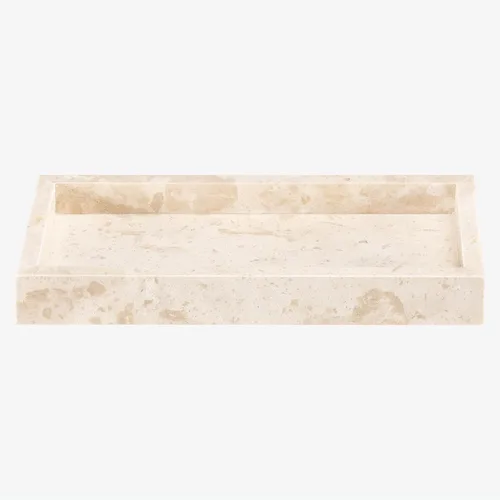 Miniatura 7 de Navaris Travertine - Bandeja decorativa – Bandeja organizadora de baño duradera – Bandejas ovaladas para perfumes, joyas, tocador y mesa auxiliar