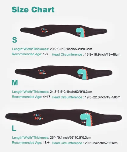 Miniatura 4 de MoKo Diadema de natación para niños y adultos, linda diadema Swinmmers para mantener el agua fuera, impermeable, banda de protección para los oídos