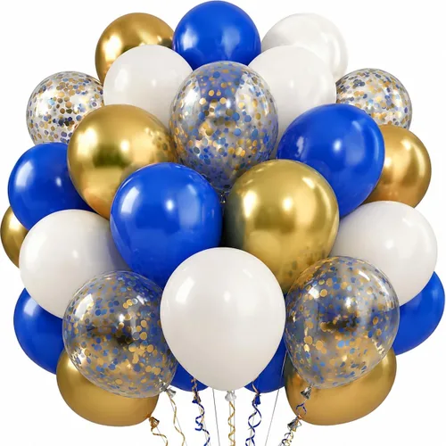 Miniatura 8 de Juego de Globos de Juego Azul y Negro, 60 Piezas, 12 Pulgadas de Azul Claro y Azul Oscuro para Decoraciones de Fiesta de Videojuego, Fiesta