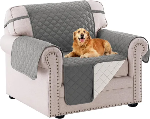 Miniatura 11 de PrinceDeco Funda de sofá para perros, lavable y reversible, apta para mascotas, resistente al agua, protector de muebles con correas elásticas
