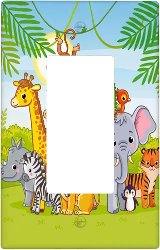 Miniatura 84 de Arctic Animals - Placa de interruptor de luz de 1 banda, lindo sello de dibujos animados, pingüino, oso polar, placa de pared individual basculante