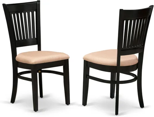 Miniatura 4 de East West Furniture AMVA3-BCH-C - Juego de mesa de comedor moderno de 3 piezas que contiene una mesa de cocina redonda con pedestal y 2 sillas