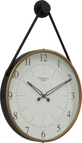 Miniatura 8 de Studio Designs Home Mod 73019 - Reloj de pared de metal retro con marcadores de hora y minutos, movimiento de cuarzo, latón dorado (73019)