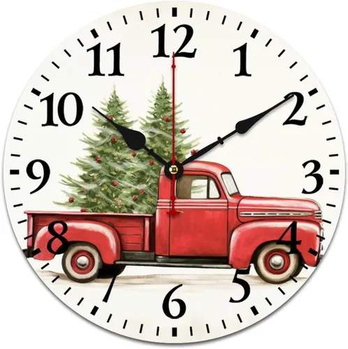 Miniatura 15 de Reloj de pared de madera Country Autumn Harvest Acuarela Calabaza Flores Redondo Reloj Decorativo de Calidad Cuarzo Sin Ticking Otoño Acción