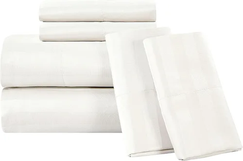 Miniatura 42 de Royale Linens - Juego de sábanas de 400 hilos, 100 % algodón cultivado en EE. UU., 4 piezas, sábana de satén, tamaño Queen - 1 sábana bajera, 1