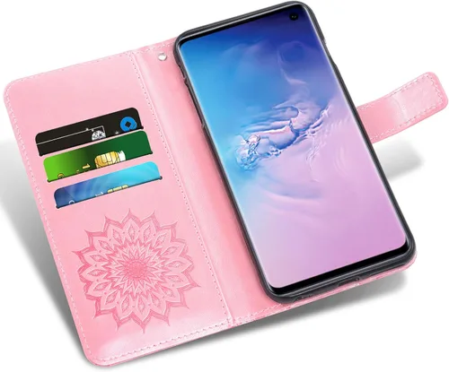 Miniatura 3 de Funda de teléfono para Samsung Galaxy S10e Cartera con protector de pantalla de vidrio templado, funda magnética de cuero, soporte para tarjetas