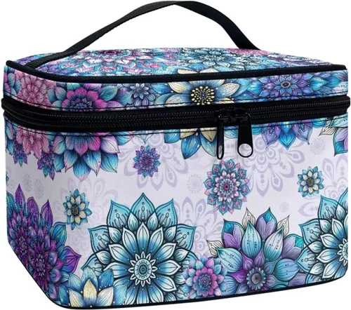 Miniatura 27 de doginthehole Bolsa de maquillaje, bolsa de cosméticos de viaje, bolsa de aseo portátil grande, organizador de accesorios para mujeres y niñas