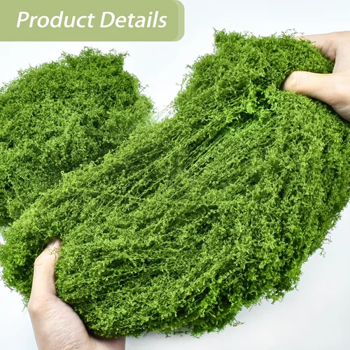 Miniatura 4 de Musgo verde falso para manualidades, musgo artificial decorativo de 5.3 onzas para manualidades, centros de mesa de musgo sintético, decoración