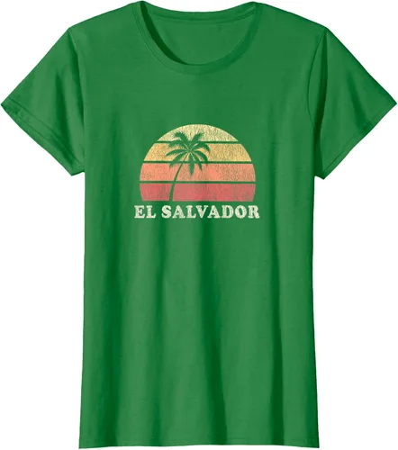 Miniatura 39 de El Salvador Vintage 70s Retro Throwback Design Camiseta, Azul
