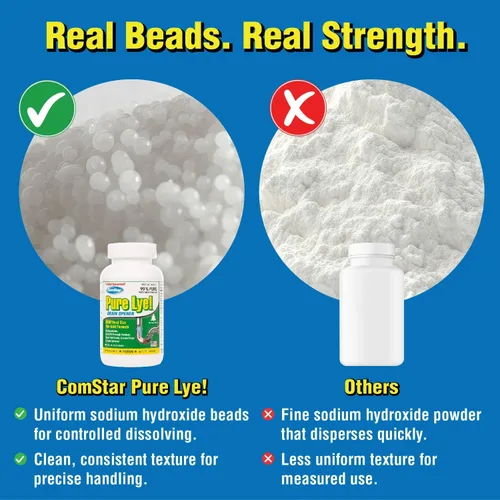 Miniatura 7 de Pure Lye Cuentas 99% puras de hidróxido de sodio Respetuoso con el medio ambiente, fuerza industrial, abridor de drenaje biodegradable Seguro