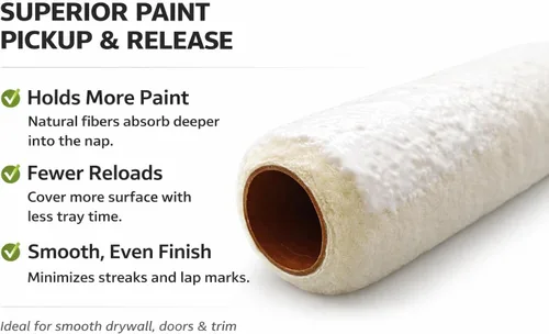 Miniatura 3 de Tru-Lamb - Rodillo de pintura profesional de piel de cordero 100% natural (9 x 3/4 pulgadas, paquete de 3)