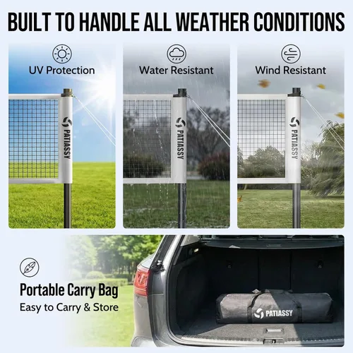Miniatura 8 de Badminton Set for Backyard, Outdoor Badminton Net with Anti-Sag Design, 4 Professional Badminton Rackets, 4 Shuttlecocks and Carry Bag for Lawn or