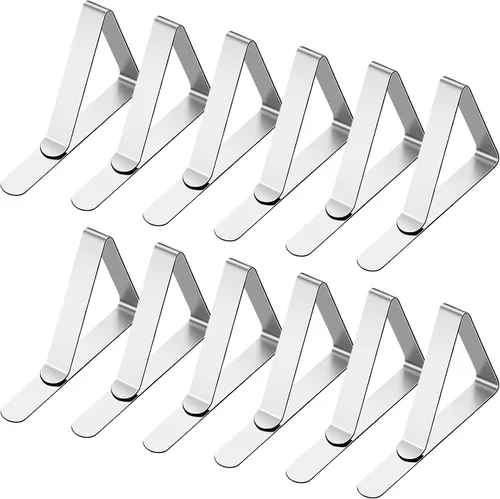 HOOSUN Clips de acero inoxidable para mantel de picnic, para cocina, comedor, fiesta, al aire libre, boda y pícnic, soporte para mantel y clips para