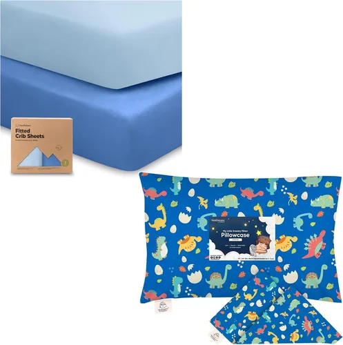 KeaBabies Paquete de 2 sábanas orgánicas para cuna para niños, niñas y niños pequeños para almohada de 13 x 18 pulgadas, sábana bajera ajustable de