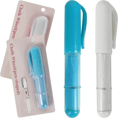 Calvana Marcadores de tiza de tela (paquete de 2) - Borra tiza de sastre para acolchado y costura - Compatible con la mayoría de telas - Con Azul y