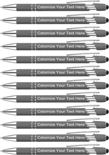 Miniatura 18 de Kingluu 24 unidades de bolígrafos personalizados con lápiz óptico, escritura suave, tinta negra, bolígrafos personalizados con su nombre, logotipo