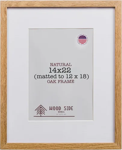 Miniatura 26 de Marcos de fotos de madera de roble 11x14 - Juego de 2 - Marco de fotos de madera maciza natural con vidrio real para colgar en la pared