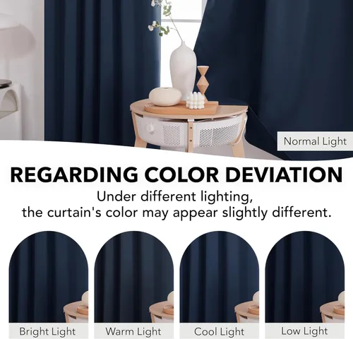 Miniatura 6 de Deconovo Cortinas opacas con pestaña trasera, cortinas opacas con aislamiento térmico, cortinas de oscurecimiento de habitación para dormitorio, 52