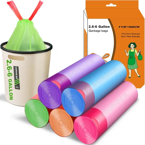 Bolsas de basura pequeñas de 2.6 a 6 galones con cordón grueso, bolsas de basura pequeñas extra fuertes de 4 galones, bolsas de basura sin perfume