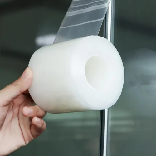 Miniatura 9 de Cinta transparente para sellado de ventanas 5 cm x 20 m, resistente a la intemperie, para aislamiento de corrientes de aire, sin residuos, adhesiva