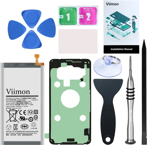Miniatura 10 de Kits de reemplazo de batería Viimon S10 (nueva versión mejorada) para todos los modelos Samsung Galaxy S10 SM-G973U con adhesivo y kits