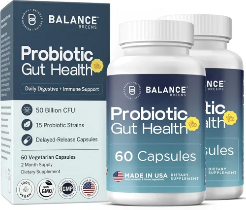 Probióticos 50 mil millones de UFC, fórmula estable de 15 cepas con tecnología de liberación dirigida, salud digestiva y apoyo inmunológico para