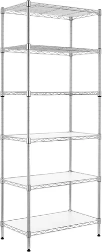Miniatura 13 de Finnhomy Estantería de alambre de 8 niveles Estantería de alambre de acero ajustable Estante de almacenamiento de 8 estantes de acero o dos