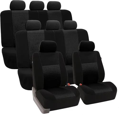 Miniatura 13 de FH Group Fundas de asiento de automóvil 3D de malla de aire con elegancia moderna, compatibles con bolsa de aire y listas para separar, juego