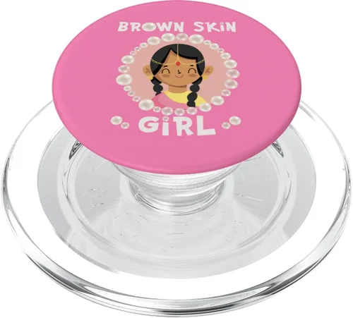 Brown skin girl skin pearls Indian Girl Black Girls matching PopSockets MagSafe PopGrip for iPhone