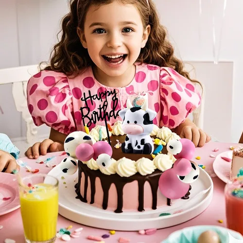 Miniatura 5 de Paquete de 12 adornos para tartas de vaca, linda figura de animales de granja con bolas, feliz cumpleaños para baby shower, niños, fiesta