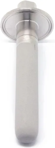Miniatura 5 de QiiMii Piedra de difusión de tres abrazaderas de acero inoxidable de 1.5 pulgadas, aireación de 2 micrones, carbonatación con entrada de CO2 NPT