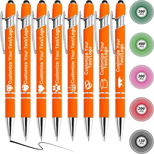 Miniatura 33 de Bolígrafos personalizados con nombre y logotipo, hasta 500 bolígrafos personalizados a granel con grabado gratis regalo para cumpleaños, graduación