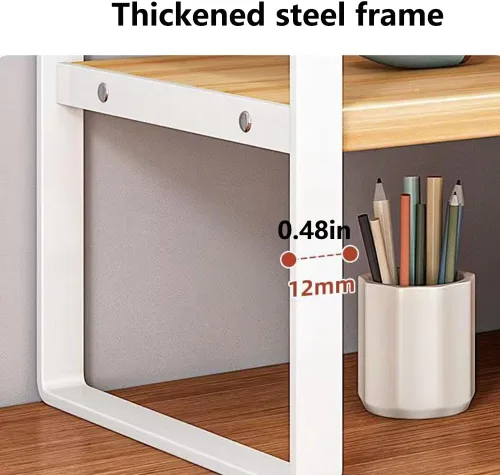 Miniatura 6 de Hbluefat Estante organizador de escritorio, 2 niveles, multiusos, estante de almacenamiento de mesa, pequeño estante de almacenamiento de encimera
