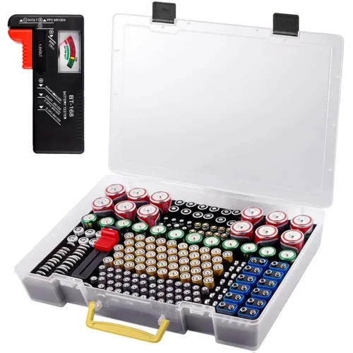 Miniatura 9 de Organizador de baterías - Caja de contenedores con comprobador BT-168. Organización de garaje con capacidad para 225 baterías AA AAA C D Cell 9V 3V