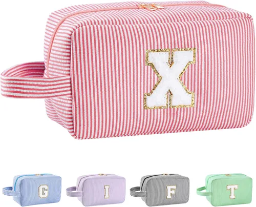 Miniatura 156 de Regalos personalizados para mujeres, bolsa de maquillaje con inicial, bolsa de maquillaje de viaje, bolsa de cosméticos, bolsa de artículos