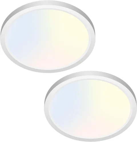 Miniatura 42 de Zemty Paquete de 8 lámparas de techo LED de montaje empotrado de 12 pulgadas, lámpara de techo súper delgada de 28 W 3200 lm, lámpara de techo Negro