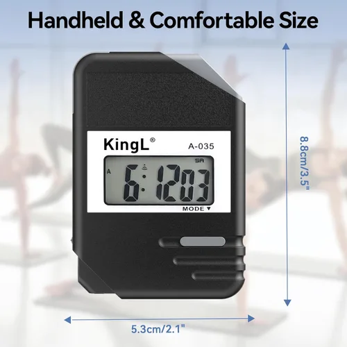 Miniatura 3 de Paquete de 2 cronómetros digitales con pantalla grande, modo de división de regazo, temporizador de mano impermeable para entrenadores, profesores