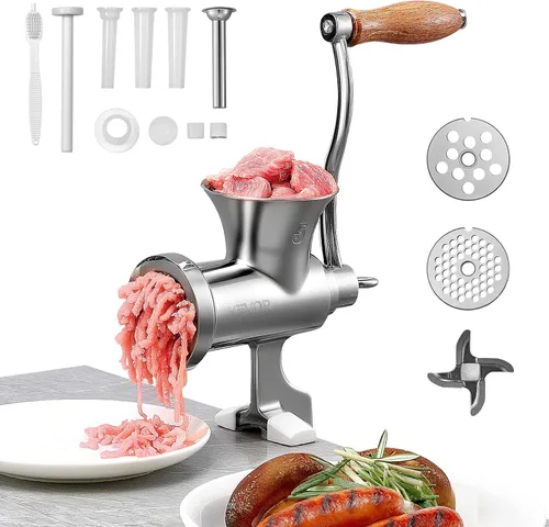 Miniatura 11 de VEVOR Molinillo de Carne Manual, Molinillo de Carne de Acero Inoxidable 304 con Abrazadera de Mesa de Acero, #12 Picadora de Carne para Salchichas