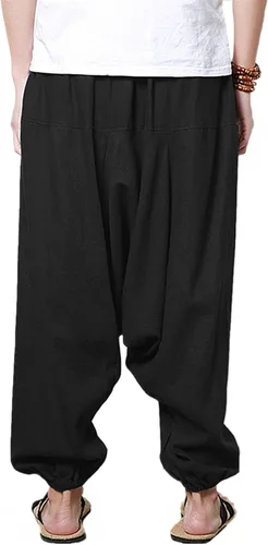 Miniatura 3 de perdontoo Men's Casual Baggy Drawstring Hippie Boho Aladdin Harem Pants