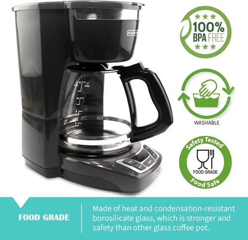 Miniatura 5 de Jarra de repuesto de 12 tazas compatible con cafetera Black and Decker modelo # CM1160B, CM1160W