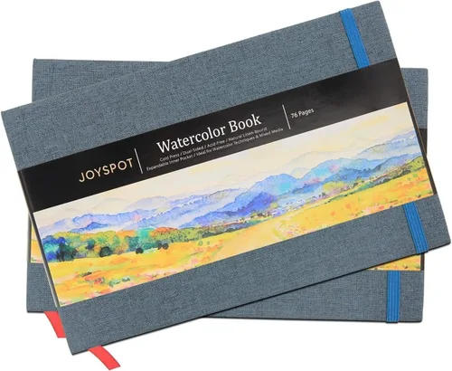 Miniatura 4 de JOY SPOT! Bloc de acuarela de 5.5 x 8.5 pulgadas, paquete de 2 (76 hojas), 110 libras (8.11 oz/m²), papel sin ácidos, libro de acuarela