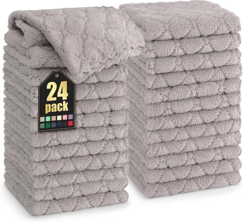 Miniatura 89 de Homaxy - Paquete de 12 trapos de cocina (10 x 10 pulgadas, morado), de terciopelo coral, supersuaves y absorbentes, de secado rápido, paño