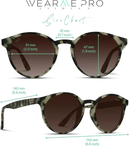 Miniatura 6 de WearMe Pro - Gafas de sol redondas retro resistentes 100% UVAUVB para mujeres y hombres